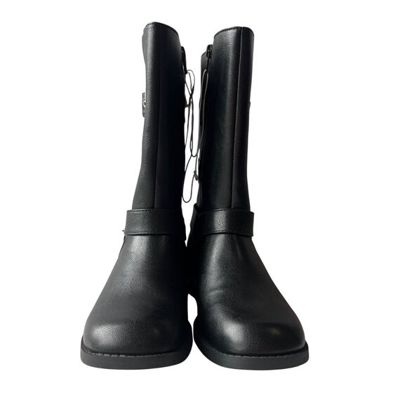 Art Class Black Mid-Calf Boots With Triple Buckle Details & Side Zipper Girls 4 - Picture 2 of 10